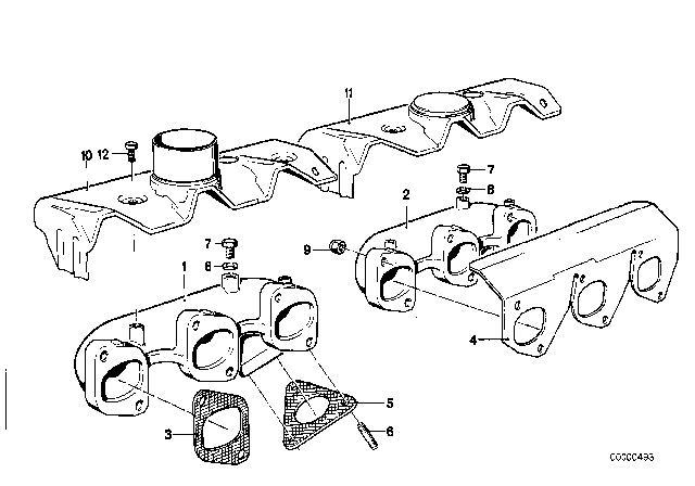 1982 BMW 733i Exhaust Manifold Diagram 3