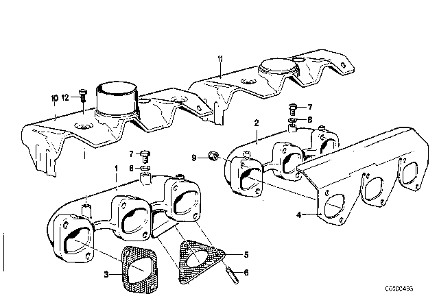 1984 BMW 733i Exhaust Manifold Diagram 3