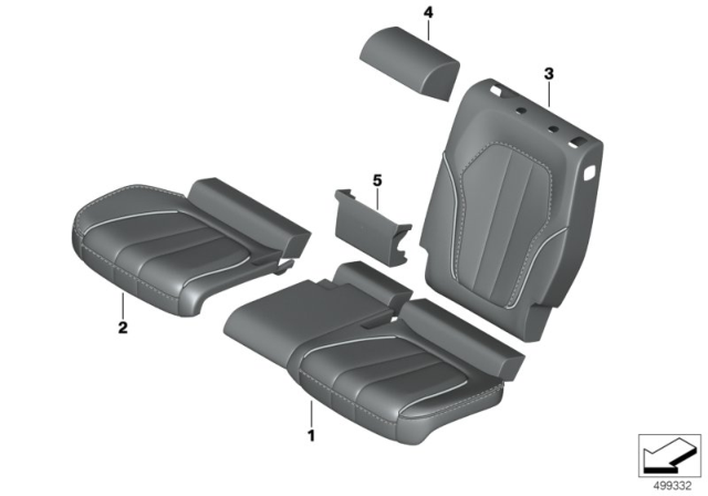 2019 BMW X5 Individual Cover Rear Comfort Seat Diagram
