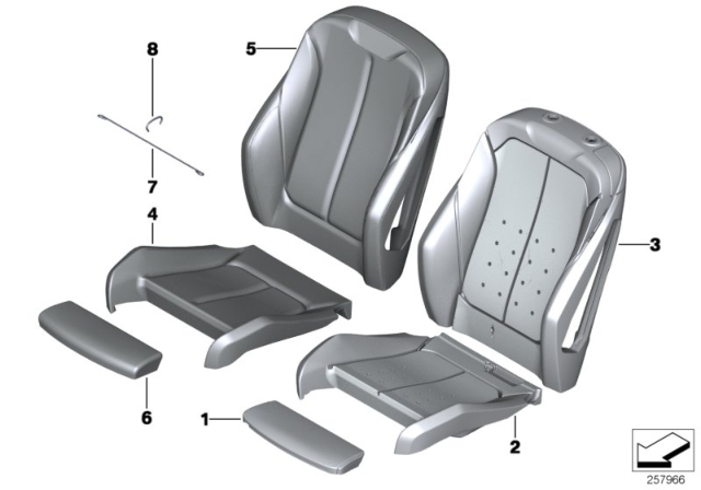 2018 BMW 230i Seat, Front, Cushion & Cover Diagram 1