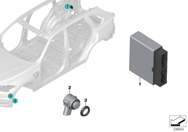 2015 BMW X3 Park Assist Diagram