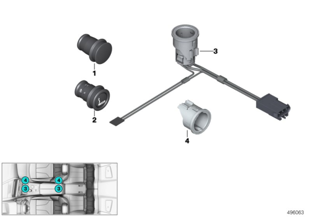 2020 BMW M8 Cigarette Lighter / Power Sockets Diagram