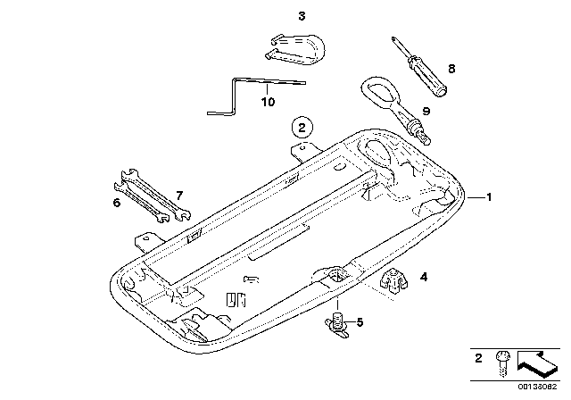 2007 BMW 530i Additional Tool Kit Diagram