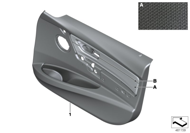 2018 BMW M3 DOOR LINING LEATHER FRONT RI Diagram for 51417986468