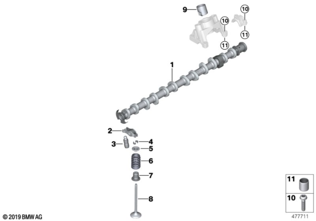 2020 BMW 440i Valve Timing Gear, Camshaft Diagram 2