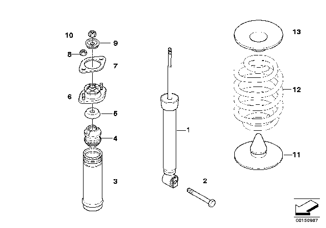 2008 BMW Z4 M Additional Damper, Rear Diagram for 33507838832