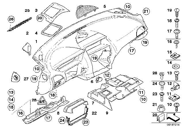 2008 BMW 650i Trim Panel Dashboard Diagram