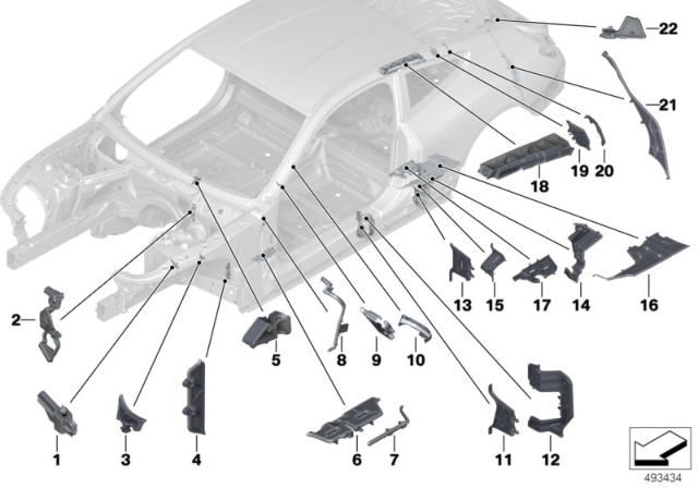 2020 BMW 840i Molded Part F Entrance, Outs Diagram for 41007441994