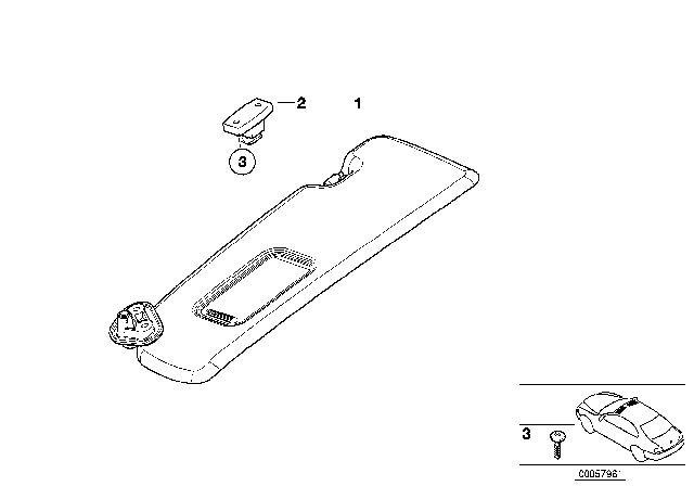 2003 BMW M3 Sun Visors Diagram