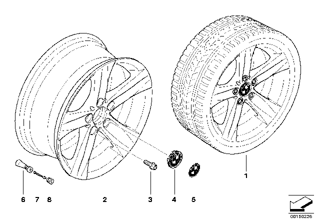 2006 BMW Z4 BMW LA Wheel, Star Spoke Diagram 3