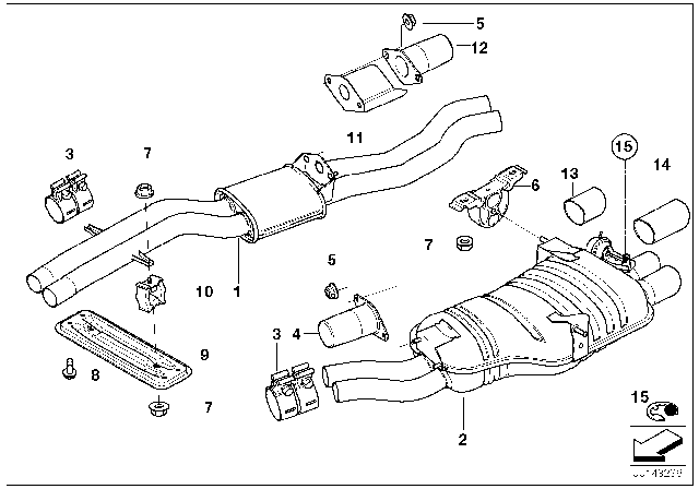 2005 BMW 325i Centre And Rear Silencer Diagram