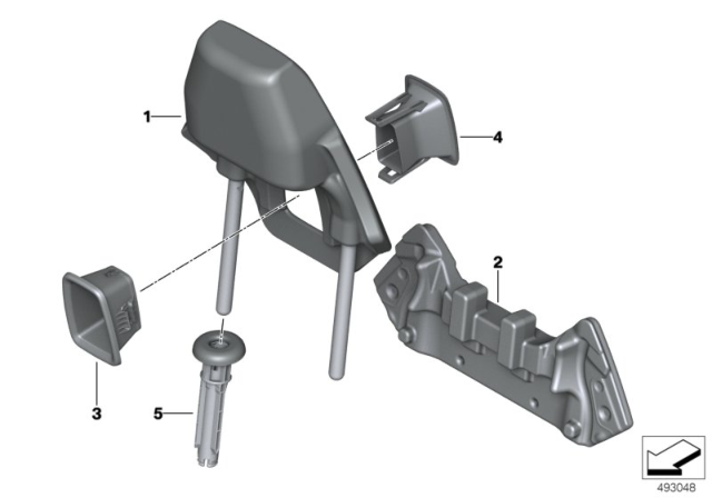 2019 BMW Z4 Seat, Front, Head Restraint Diagram