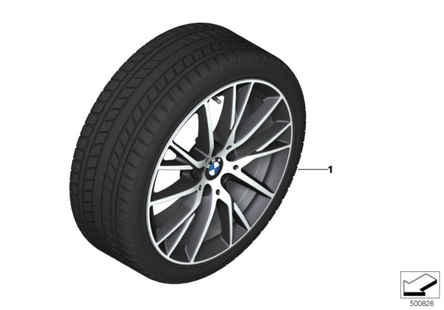 2020 BMW 228i xDrive Gran Coupe Winter Wheel With Tire Y-Spoke Diagram