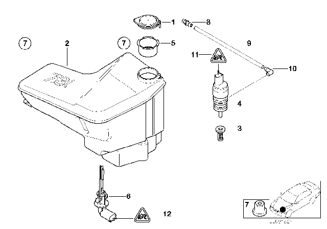 2003 BMW X5 Washer Fluid Reservoir Diagram for 61668252722