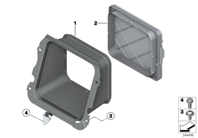 2015 BMW 640i Rear Seat Ski Bag Diagram