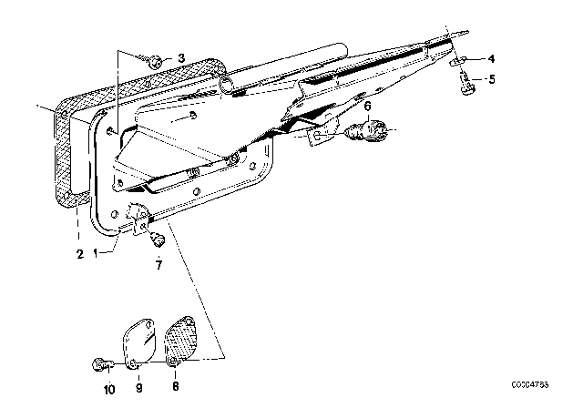 1982 BMW 733i Pedals - Supporting Bracket Diagram