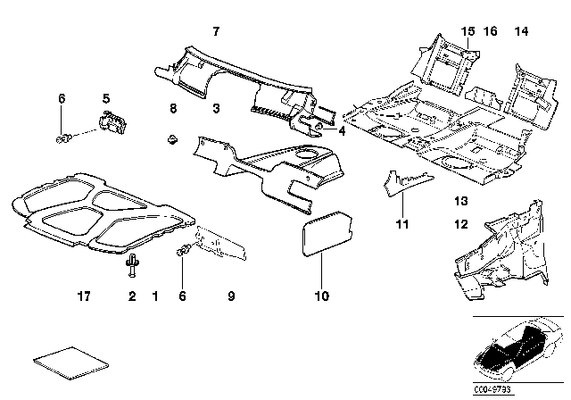 1993 BMW 325i Sound Insulation Diagram