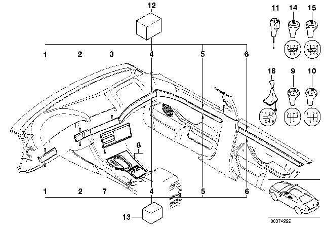 2001 BMW 525i Individual Fine Wood Trim Diagram