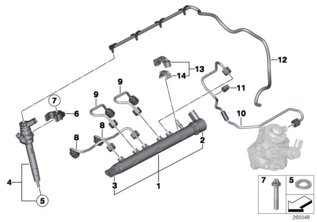 2018 BMW 328d xDrive Overflow Oil Line Diagram for 13537823408