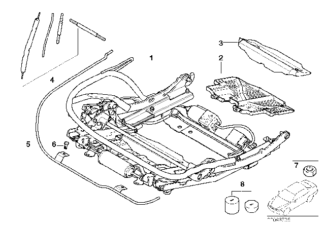 2008 BMW Alpina B7 Seat Frame, Left Diagram for 52207070483