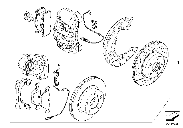 2009 BMW 128i BMW Performance Brake Set Diagram