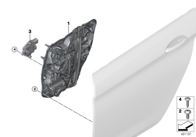 2020 BMW M5 Door Window Lifting Mechanism Diagram 2