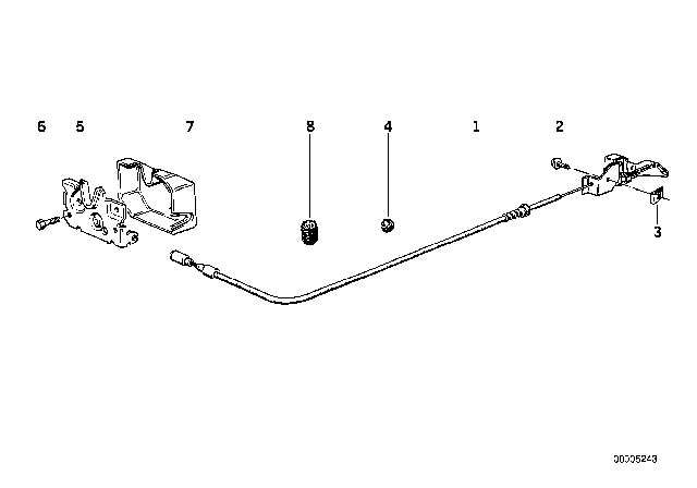 1989 BMW 325ix Engine Hood Mechanism Diagram