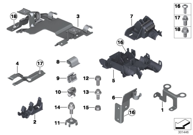 2011 BMW 528i Cable Harness Fixings Diagram