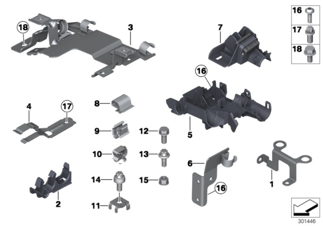 2011 BMW 528i Bracket Diagram for 12527532993