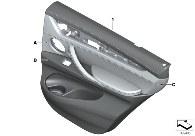 2016 BMW X6 Individual Door Trim Panel Diagram 1