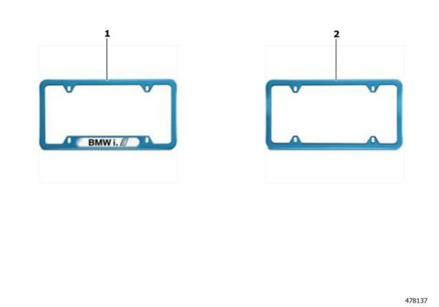 2017 BMW i3 Electronaut License Plate Frame - Slim Diagram for 82122357931