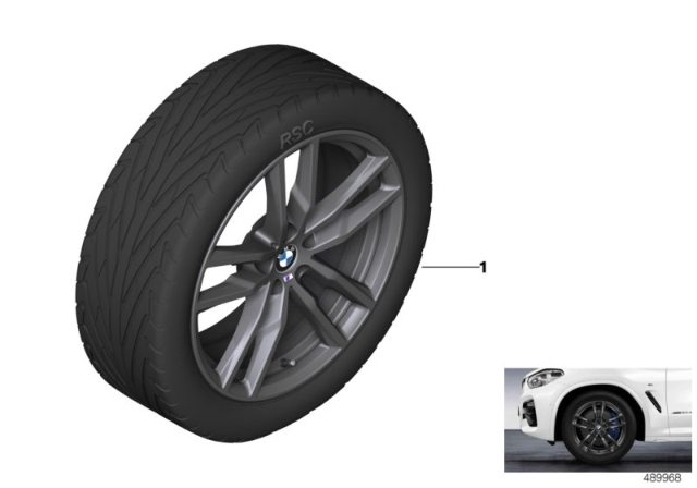 2020 BMW X4 BMW Light-Alloy Wheel, M Double Spoke Diagram 2