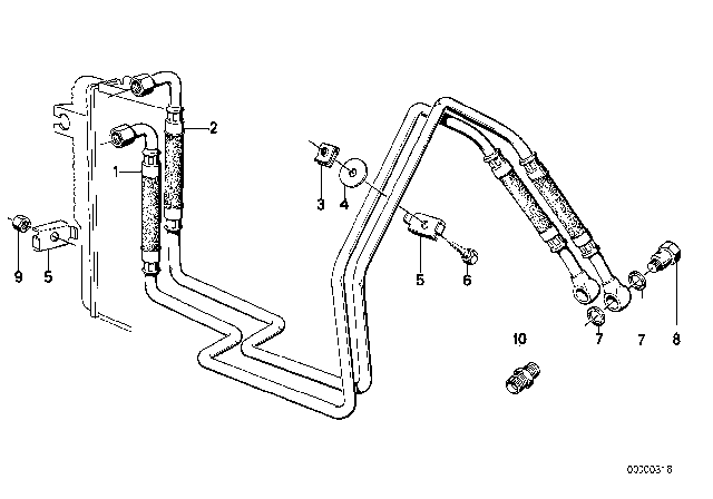 1980 BMW 733i Transmission Oil Cooling Diagram 1