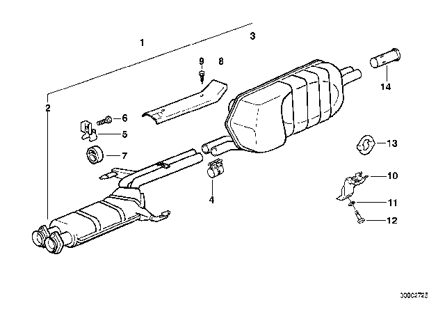 1982 BMW 528e Rear Muffler Diagram for 18129068559