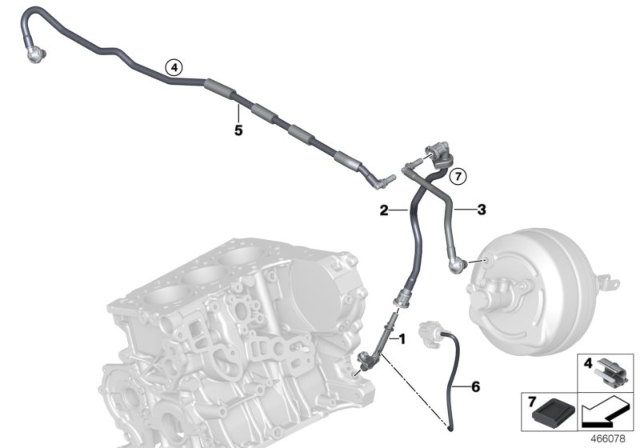 2017 BMW 230i xDrive Vacuum Line, Brake Servo Diagram