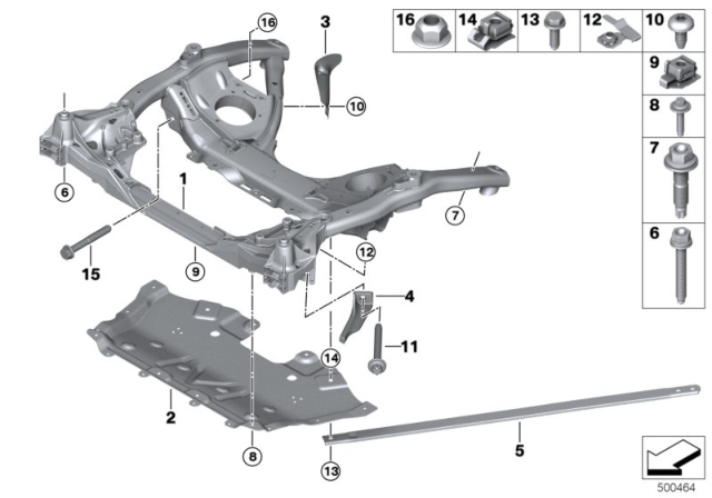 2020 BMW 840i Gran Coupe Front Axle Support Diagram