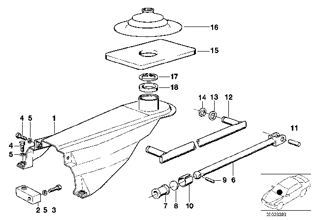 1976 BMW 530i Selector Rod Diagram for 25111202277