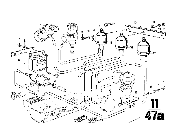 1976 BMW 3.0Si Emission Control Diagram 1