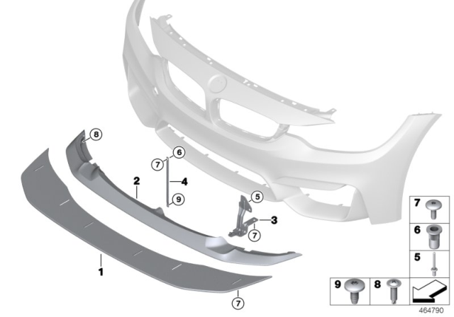 2016 BMW M4 Front Splitter Primed Diagram for 51118072163