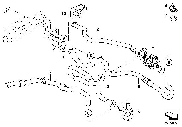 2006 BMW M6 Water Pump Diagram for 64116930550