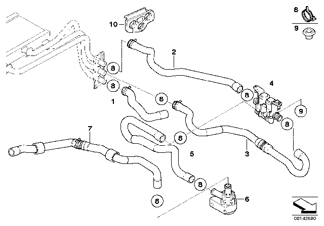 2010 BMW M5 Water Valve / Water Hose Diagram