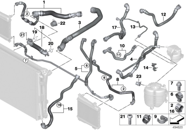 2020 BMW Z4 LINE FROM COOLANT PUMP-CYLIN Diagram for 11538650983