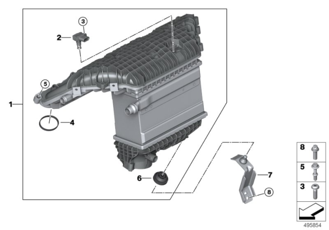 2020 BMW X3 M Intake Manifold - Supercharger Air Duct Diagram