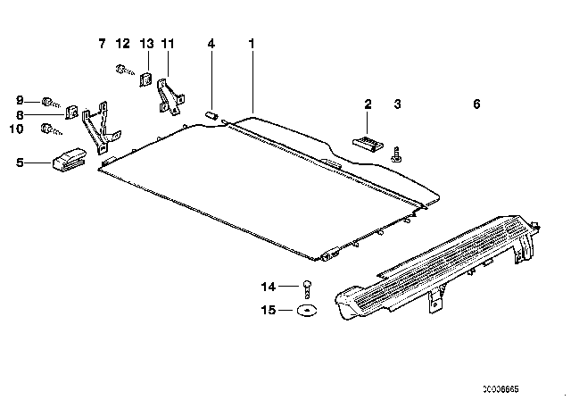 1993 BMW 525iT Roller Blind, Reinforced Diagram