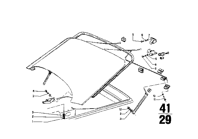 1969 BMW 2002 Trunk Lid Diagram 2