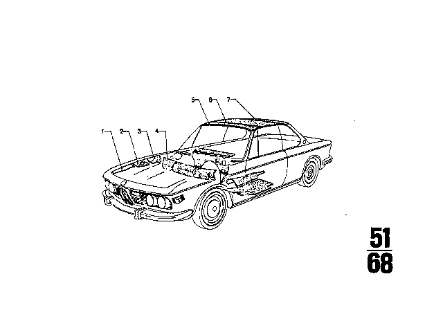 1970 BMW 2800CS Sound Insulation Diagram 2