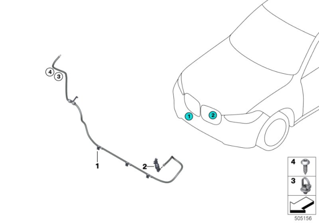 2019 BMW X7 Headlight Cleaning System Night Vision Camera Diagram