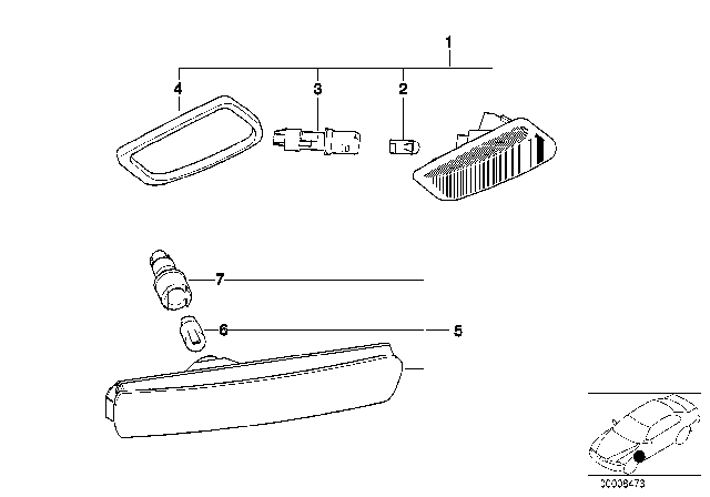 2001 BMW Z3 M Side Marker Light, Left Diagram for 63148389695