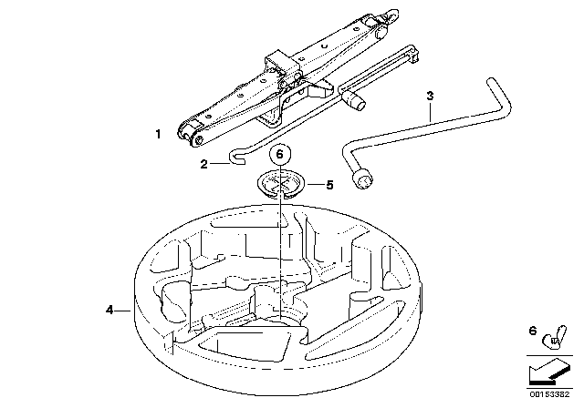 2010 BMW X5 Tool Kit / Lifting Jack Diagram