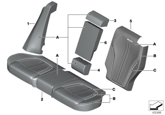 2015 BMW X5 COVER BACKREST, LEATHER, REA Diagram for 52207988453